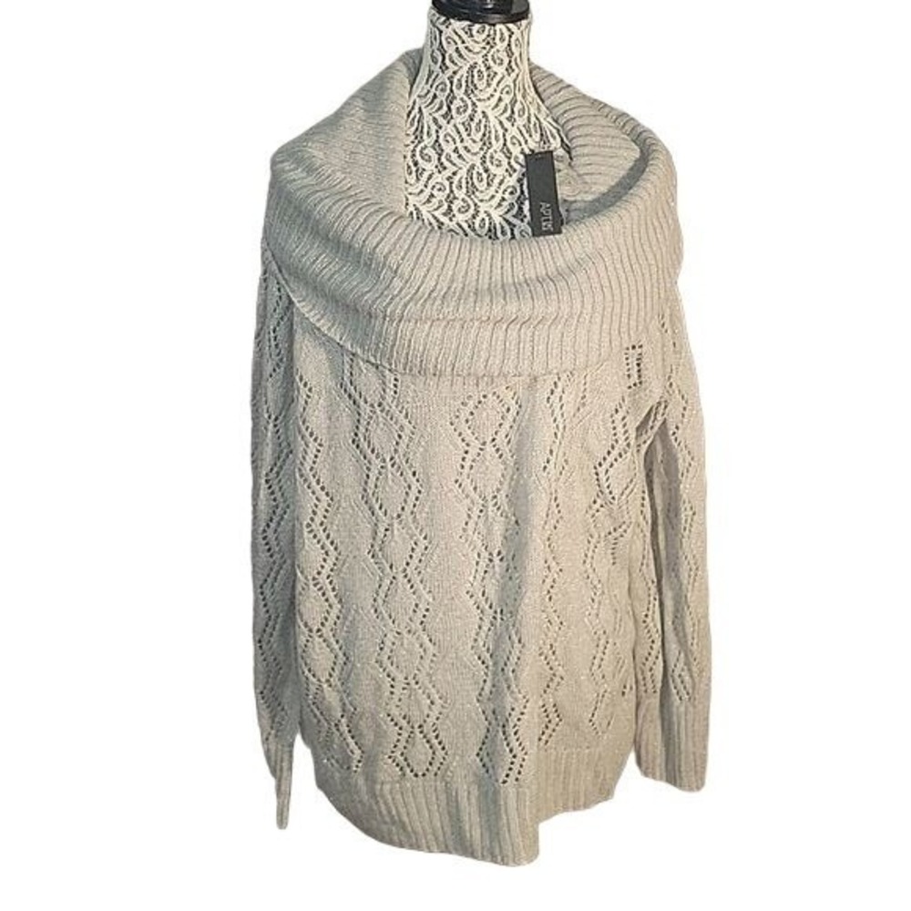 Apt. 9 Cowl Neck Sweater Knit Pullover Lightweight Beige Plus size 2X NEW luxury